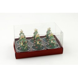 LOT DE 6 BOUGIES SAPIN de NOËL