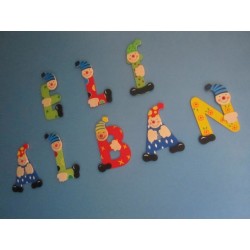 LETTRE ALPHABET EN BOIS CLOWN : A