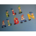 LETTRE ALPHABET EN BOIS CLOWN : A