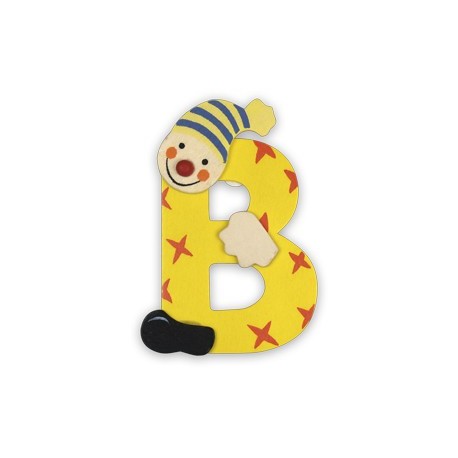 LETTRE ALPHABET EN BOIS CLOWN : A