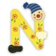 LETTRE ALPHABET EN BOIS CLOWN : A