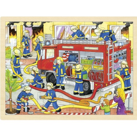 PUZZLE EN BOIS DES POMPIERS: 48 pièces
