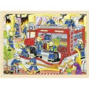 PUZZLE EN BOIS GOKI  DES POMPIERS: 48 pièces