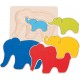 PUZZLE BOIS 5 COUCHES OURS ou ELEPHANT.MÉTHODE MONTESSORI 