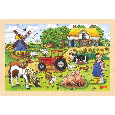 PUZZLE BOIS GOKI 24 PIÈCES "FERME DES MEUNIERS"