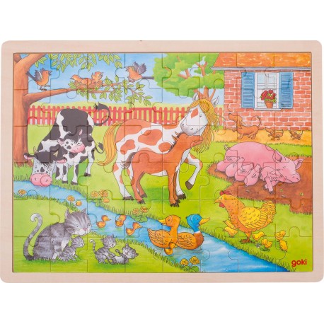 PUZZLE VIE À LA FERME 48 PIÈCES EN BOIS