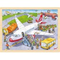 PUZZLE BOIS À L'AÉROPORT 96 PIÈCES EN BOIS.    