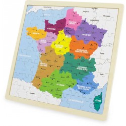 PUZZLE en BOIS 72 pièces : La FRANCE , nouvelles  régions