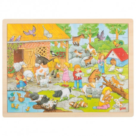 PUZZLE EN BOIS GOKI 48 PIÈCES: MINI FERME
