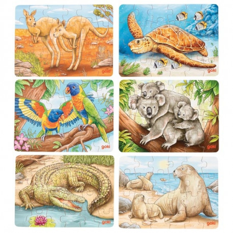 MINI PUZZLE EN BOIS  GOKI : ANIMAUX D'AUSTRALIE