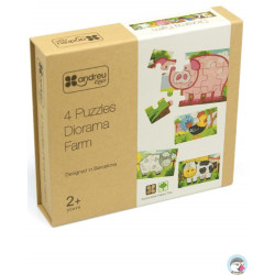 PUZZLE EN CARTON DIORAMA FERME