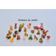 ENSEMBLE 24 SURPRISES CALENDRIER DE L'AVENT : ANIMAUX MINIATURES THÈME JARDIN