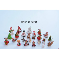 ENSEMBLE 24 SURPRISES CALENDRIER DE L'AVENT: NOËL HIVER DES ANIMAUX EN FORËT