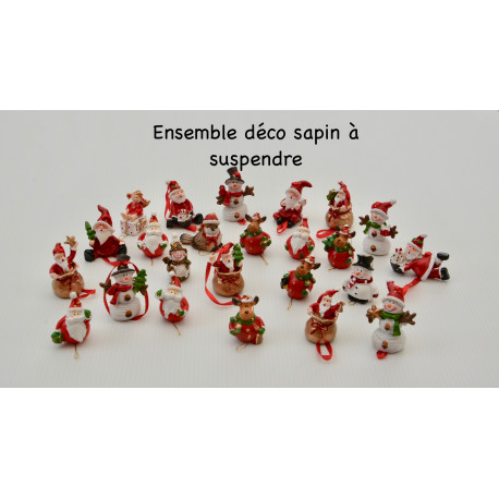 ENSEMBLE 24 SURPRISES CALENDRIER DE L'AVENT : DÉCO MINIATURE DU SAPIN