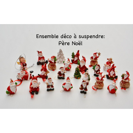 ENSEMBLE 24 SURPRISES CALENDRIER DE L'AVENT : DÉCO MINIATURE DU SAPIN PÈRE NOËL