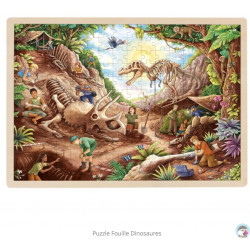 PUZZLE EN BOIS 192 PIÈCES FOUILLE DINOSAURES : paléontologie