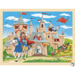 PUZZLE en BOIS GOKI 96 Pièces:  CHÂTEAU FORT