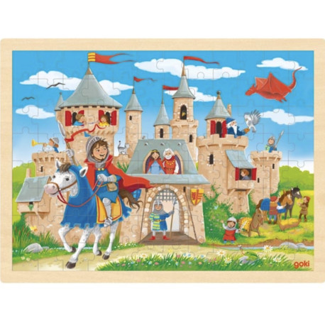 PUZZLE en BOIS GOKI 96 Pièces:  CHÂTEAU FORT