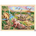 PUZZLE en BOIS GOKI 96 Pièces: VALLÉE DES DINOSAURES