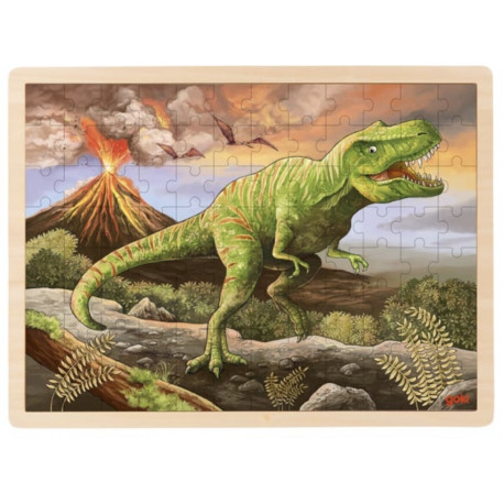 PUZZLE en BOIS GOKI 96 Pièces:  DINOSAURE T-REX