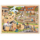 PUZZLE en BOIS GOKI 96 Pièces : MANEGE DE CHEVAUX