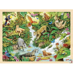 PUZZLE en BOIS GOKI 96 Pièces: DANS LA JUNGLE