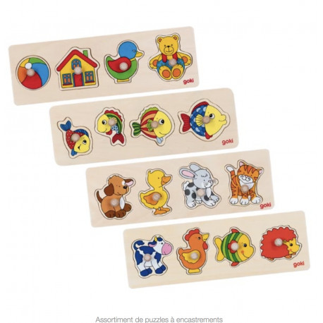 PUZZLE GOKI en BOIS à ENCASTREMENT avec BOUTONS 