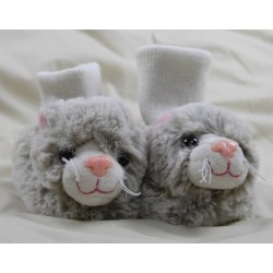 CHAUSSONS CHAUSSETTES"Chat" POUR BÉBÉ