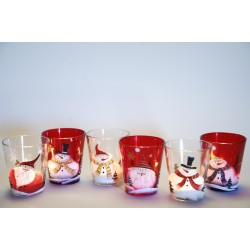 Photophores Verres assortis Décor Noël