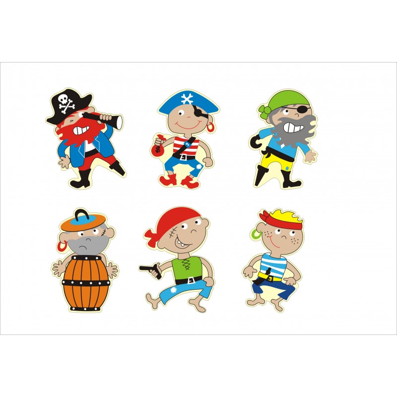 MAGNET en BOIS COLLECTION PIRATE ENFANT